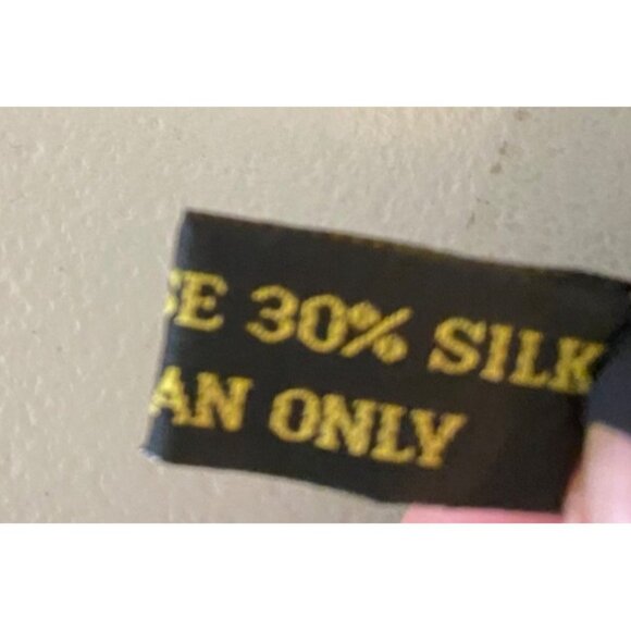 Patchwork Black Fringe Scarf  Geometric & Floral Design Viscose & Silk Blend - Picture 3 of 6